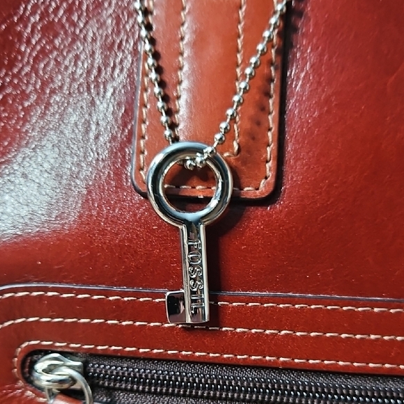 Fossil Sydney Cognac Leather Women's Large Tote Bag - Picture 3 of 17